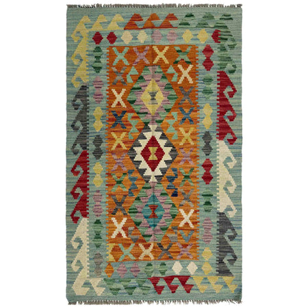 Handmade Multi Kilim Geometric 2x4 ft