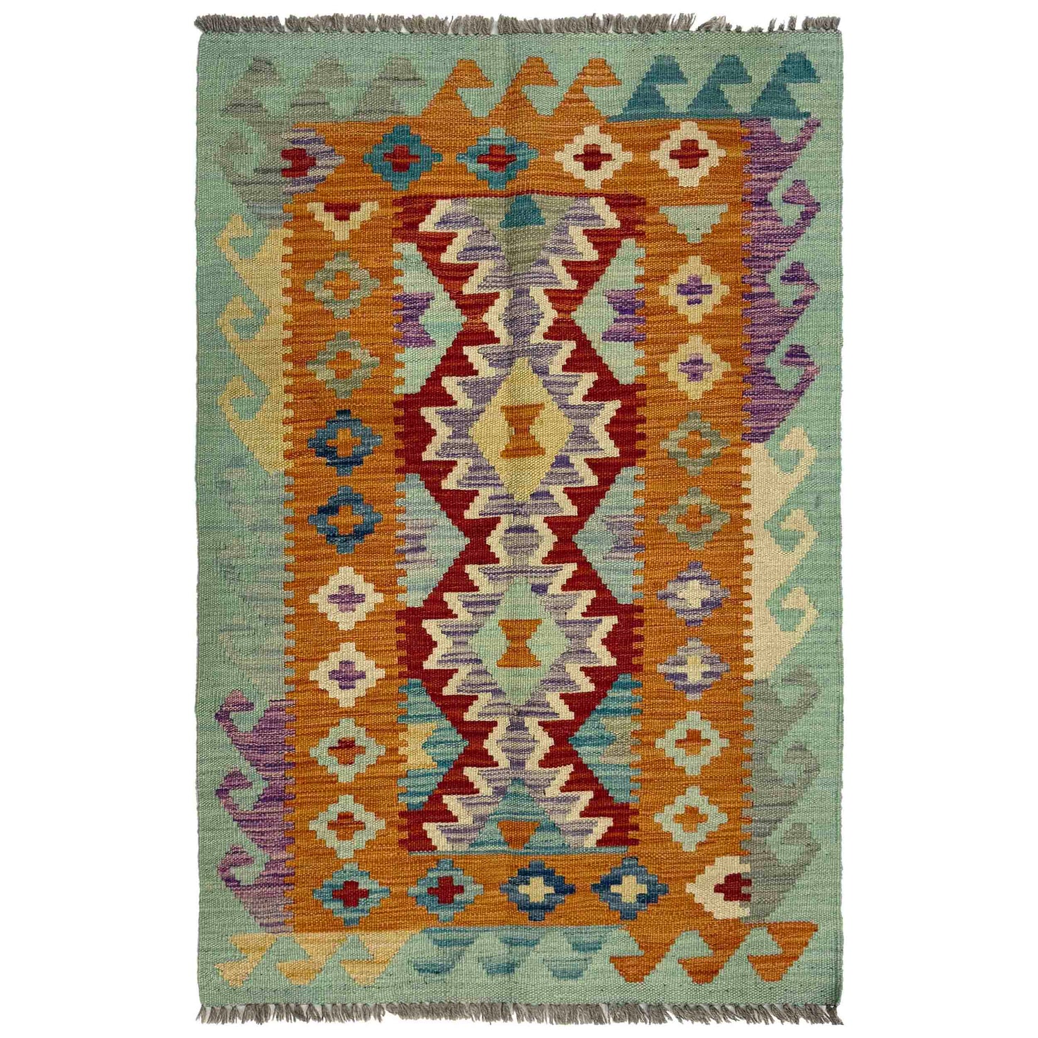 Handmade Multi Kilim Geometric 2x4 ft