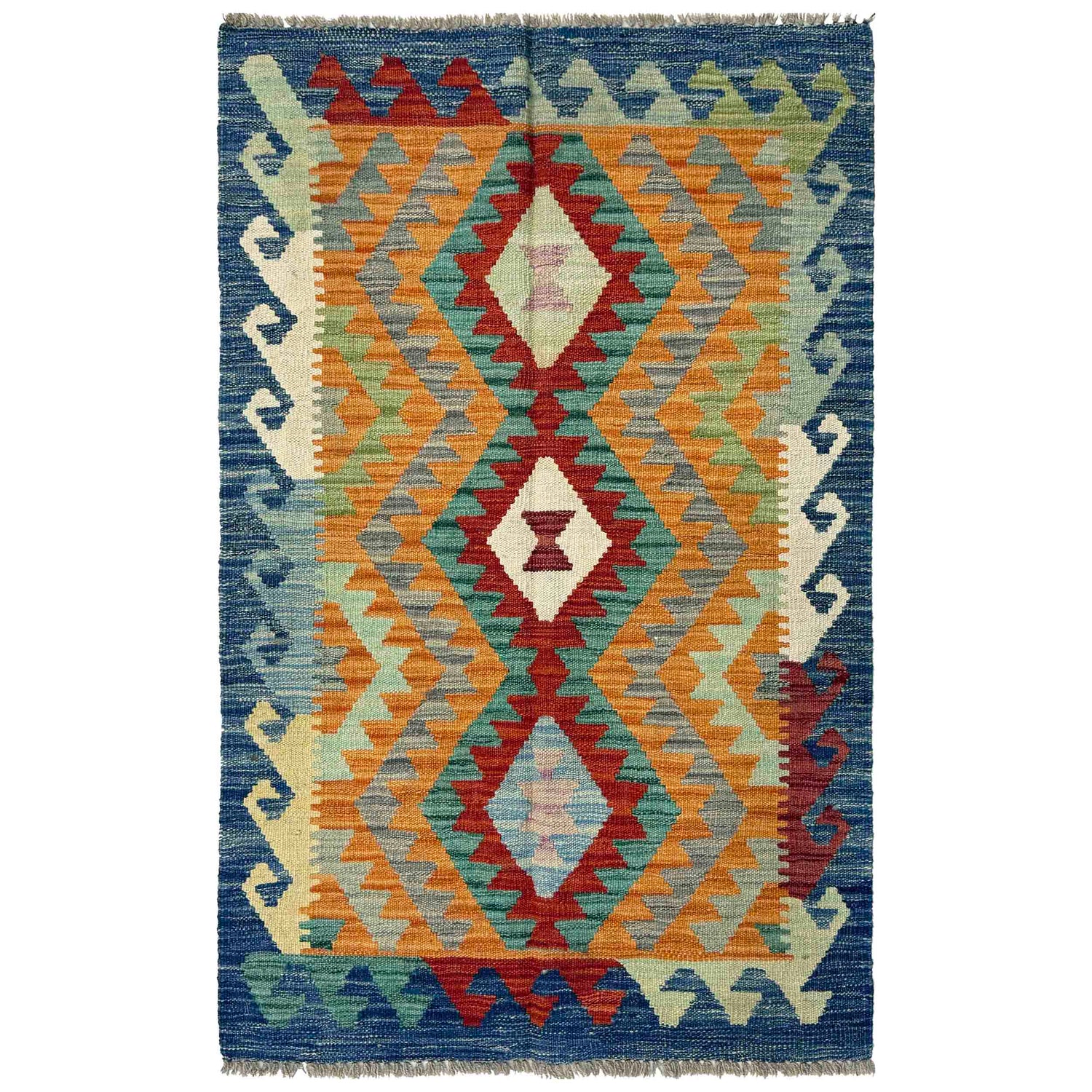 Handmade Multi Kilim Geometric 2x4 ft