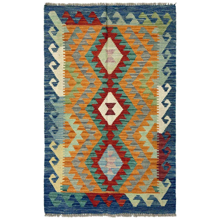 Handmade Multi Kilim Geometric 2x4 ft
