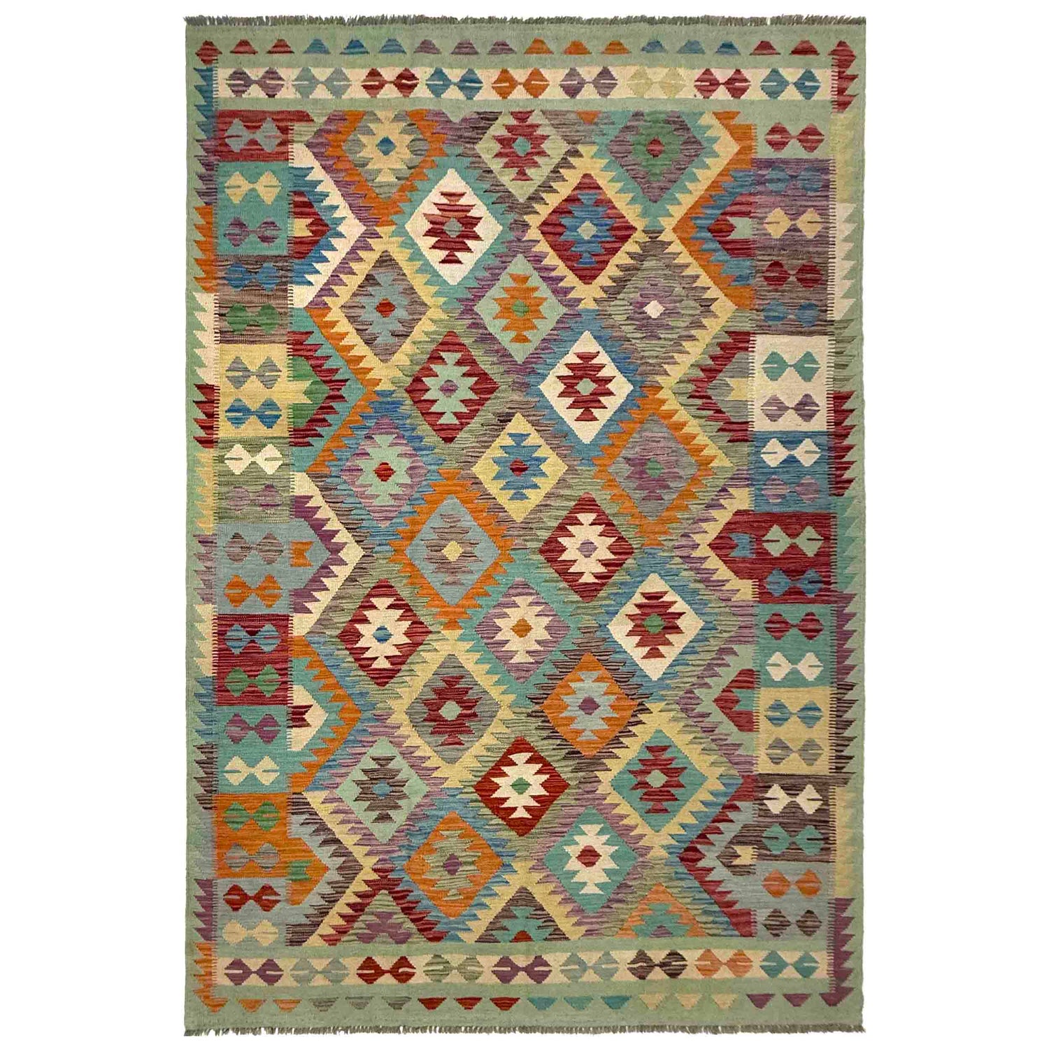 Handmade Multi Kilim Geometric 7x10 ft
