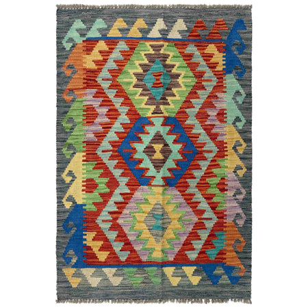 Handmade Multi Kilim Geometric 2x4 ft