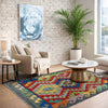Handmade Multi Kilim Geometric 2x4 ft