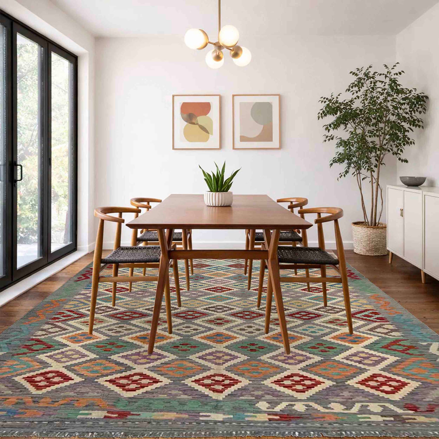 Handmade Multi Kilim Geometric 7x10 ft
