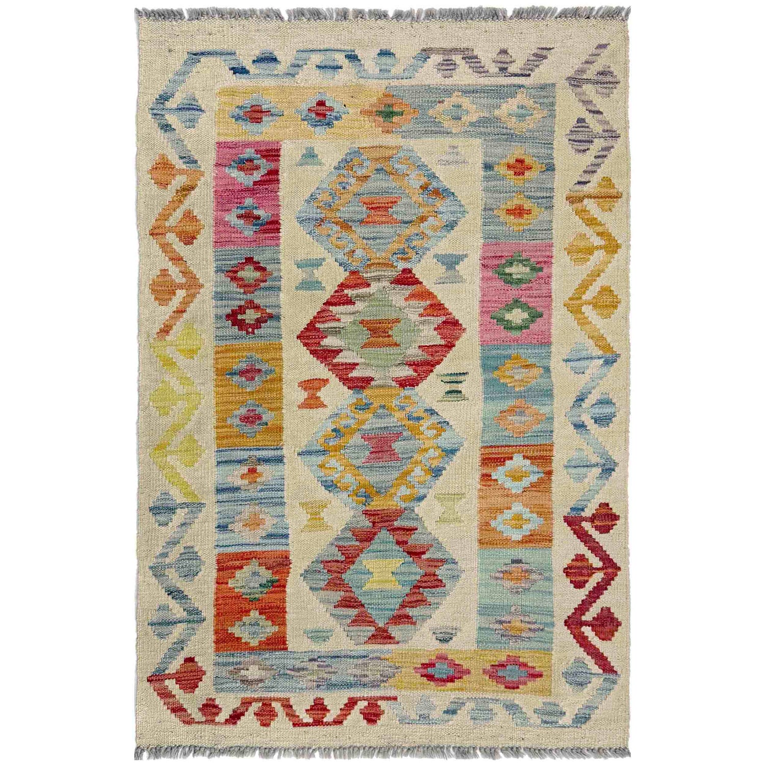 Handmade Multi Kilim Geometric 2x4 ft