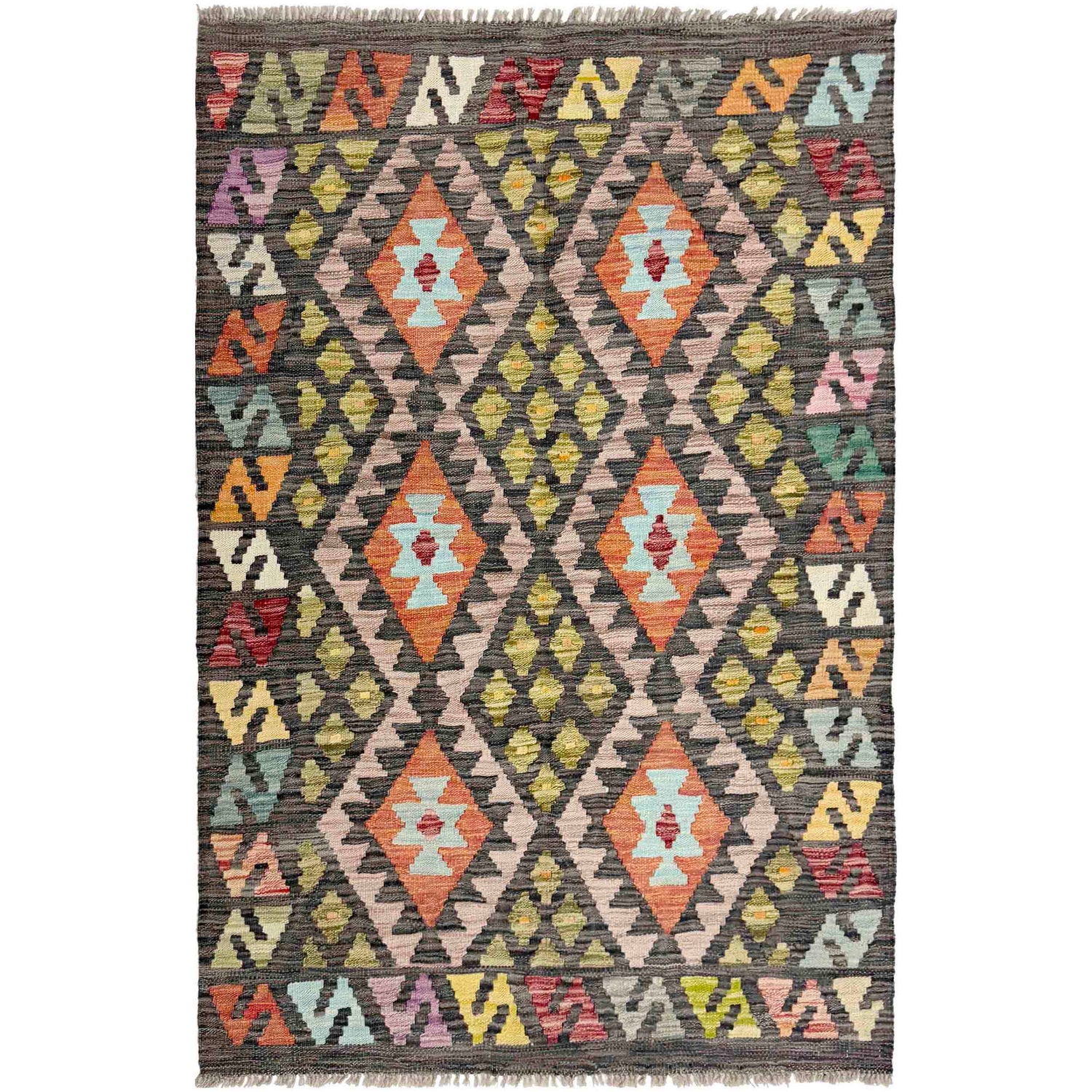 Handmade Multi Kilim Geometric 3x5 ft