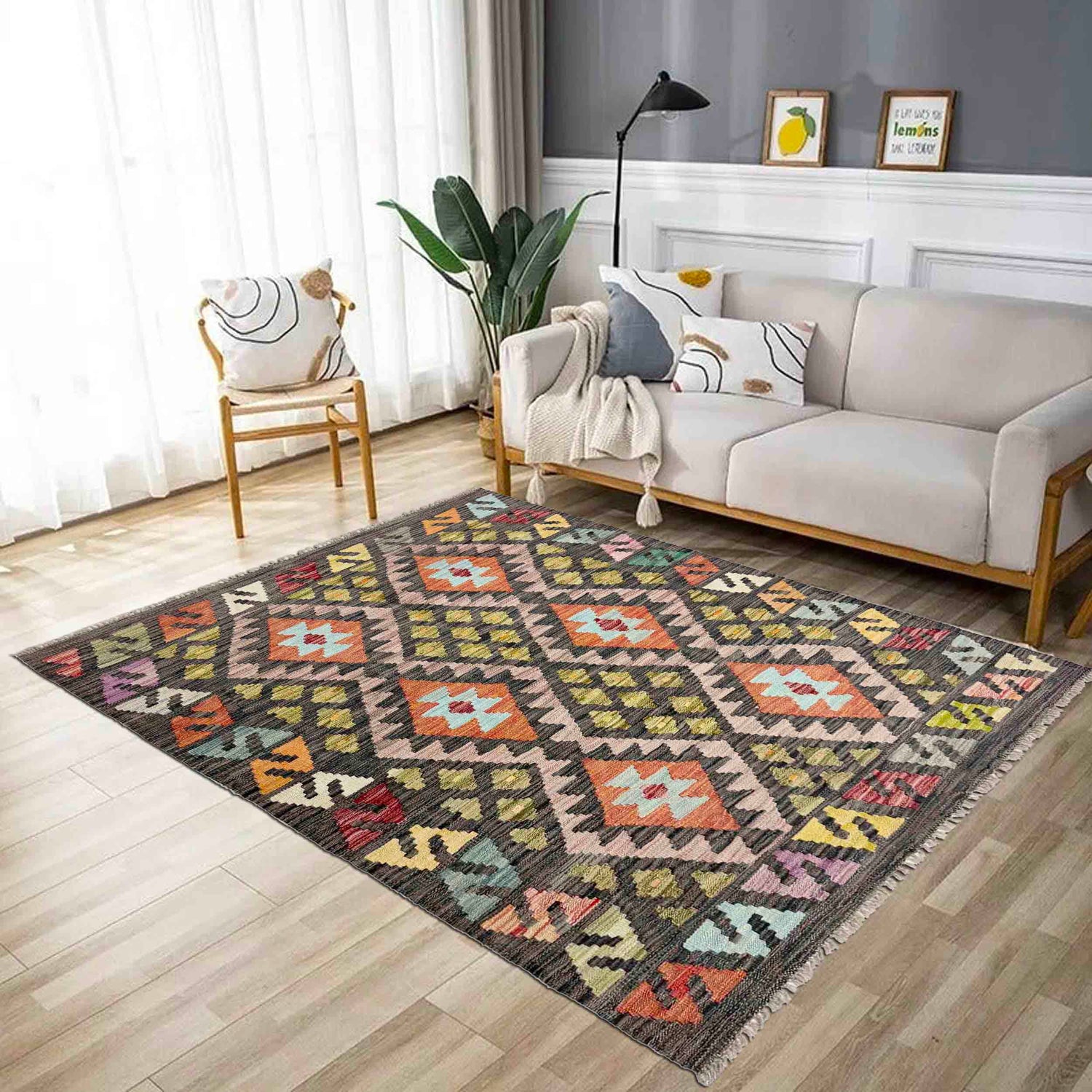 Handmade Multi Kilim Geometric 3x5 ft