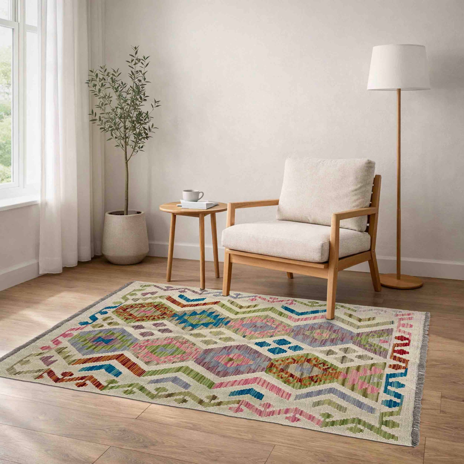 Handmade Multi Kilim Geometric 3x5 ft