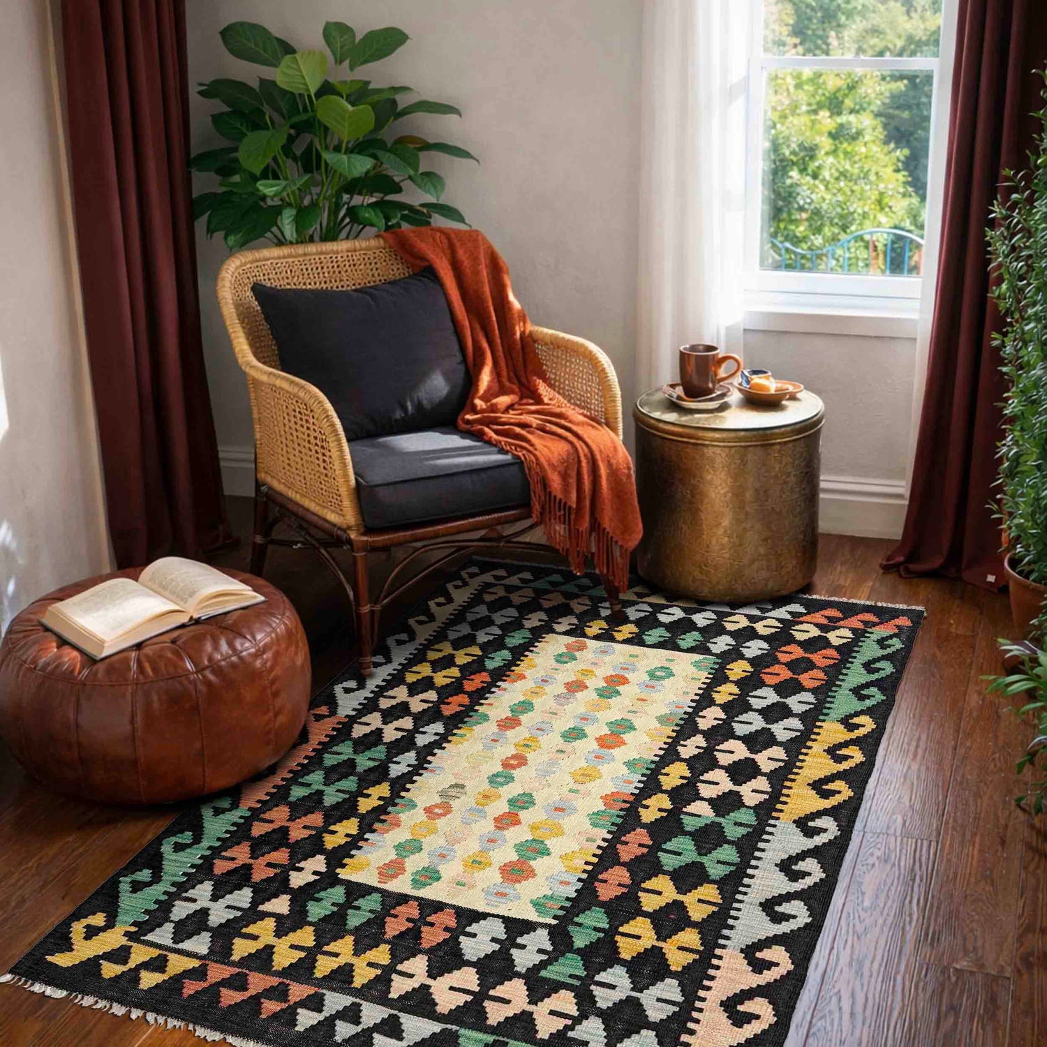 Handmade Multi Kilim Geometric 3x5 ft