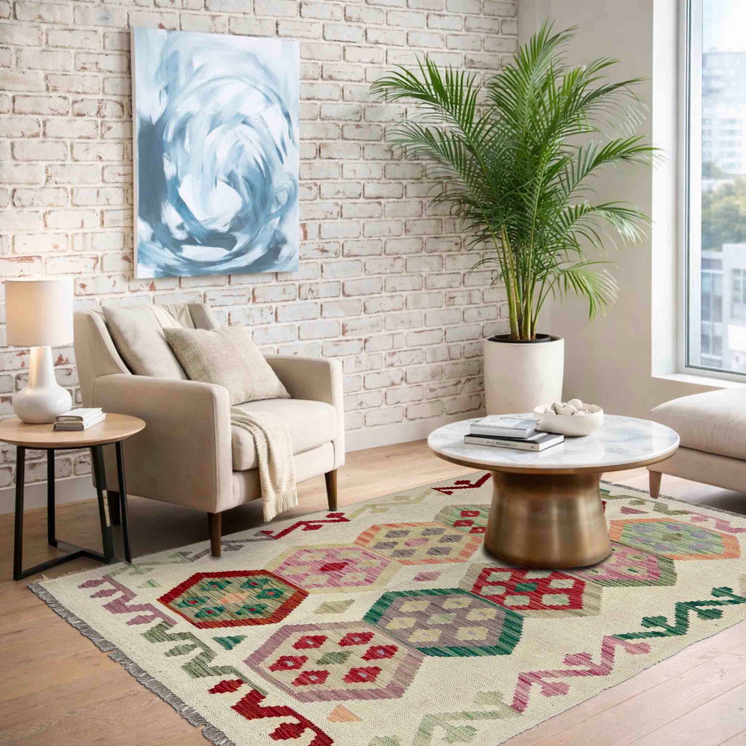Handmade Multi Kilim Geometric 3x5 ft