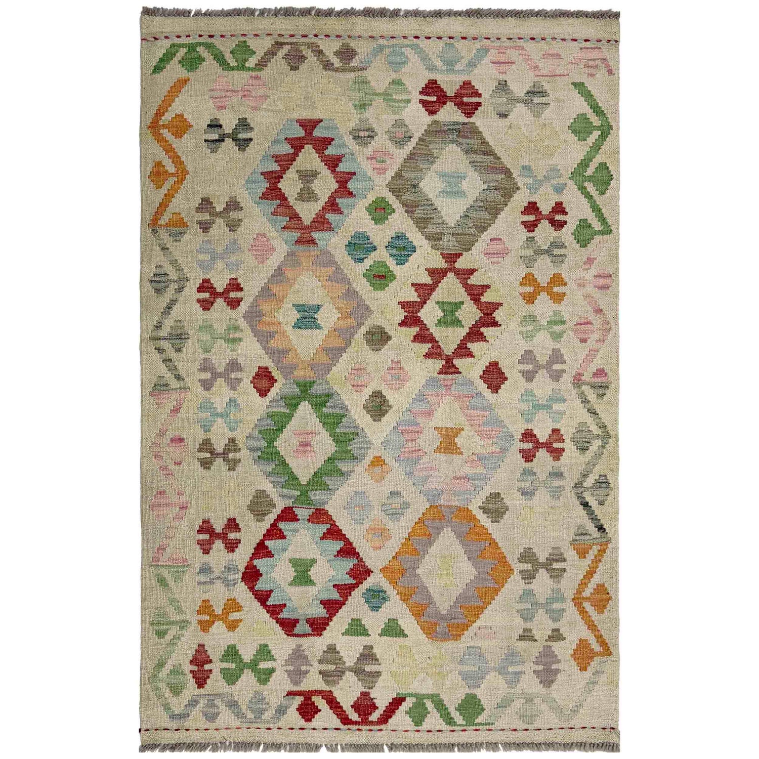 Handmade Multi Kilim Geometric 3x5 ft