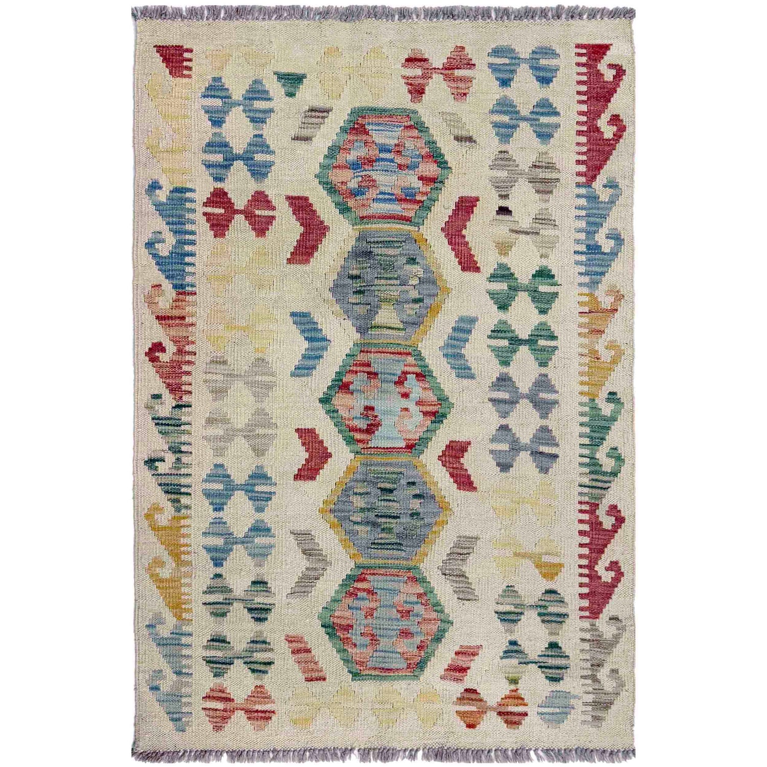 Handmade Multi Kilim Geometric 2x4 ft