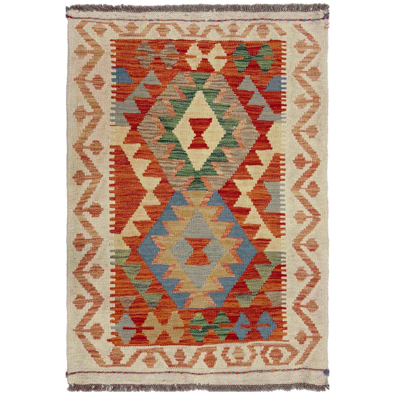 Handmade Multi Kilim Geometric 2x4 ft