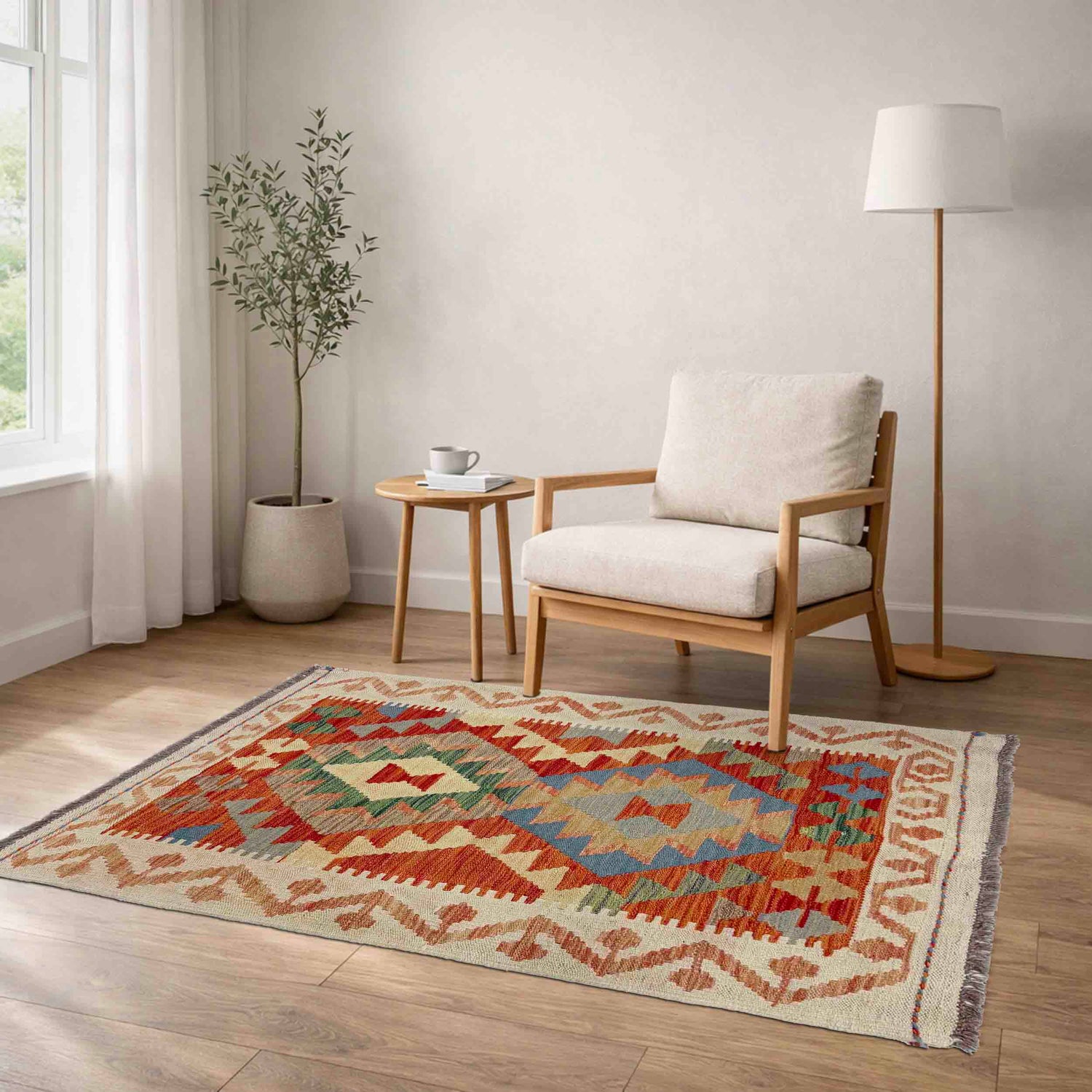 Handmade Multi Kilim Geometric 2x4 ft