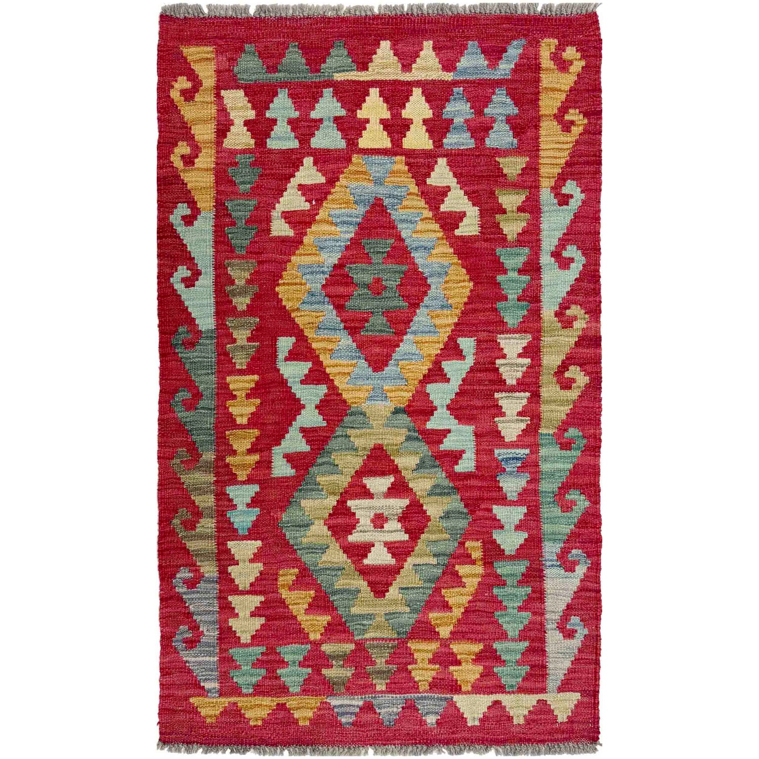 Handmade Multi Kilim Geometric 2x4 ft