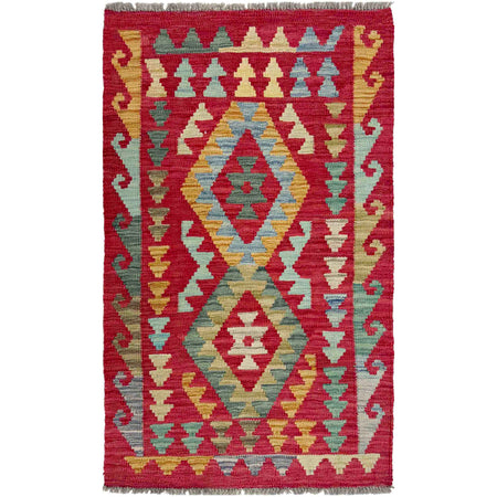Handmade Multi Kilim Geometric 2x4 ft