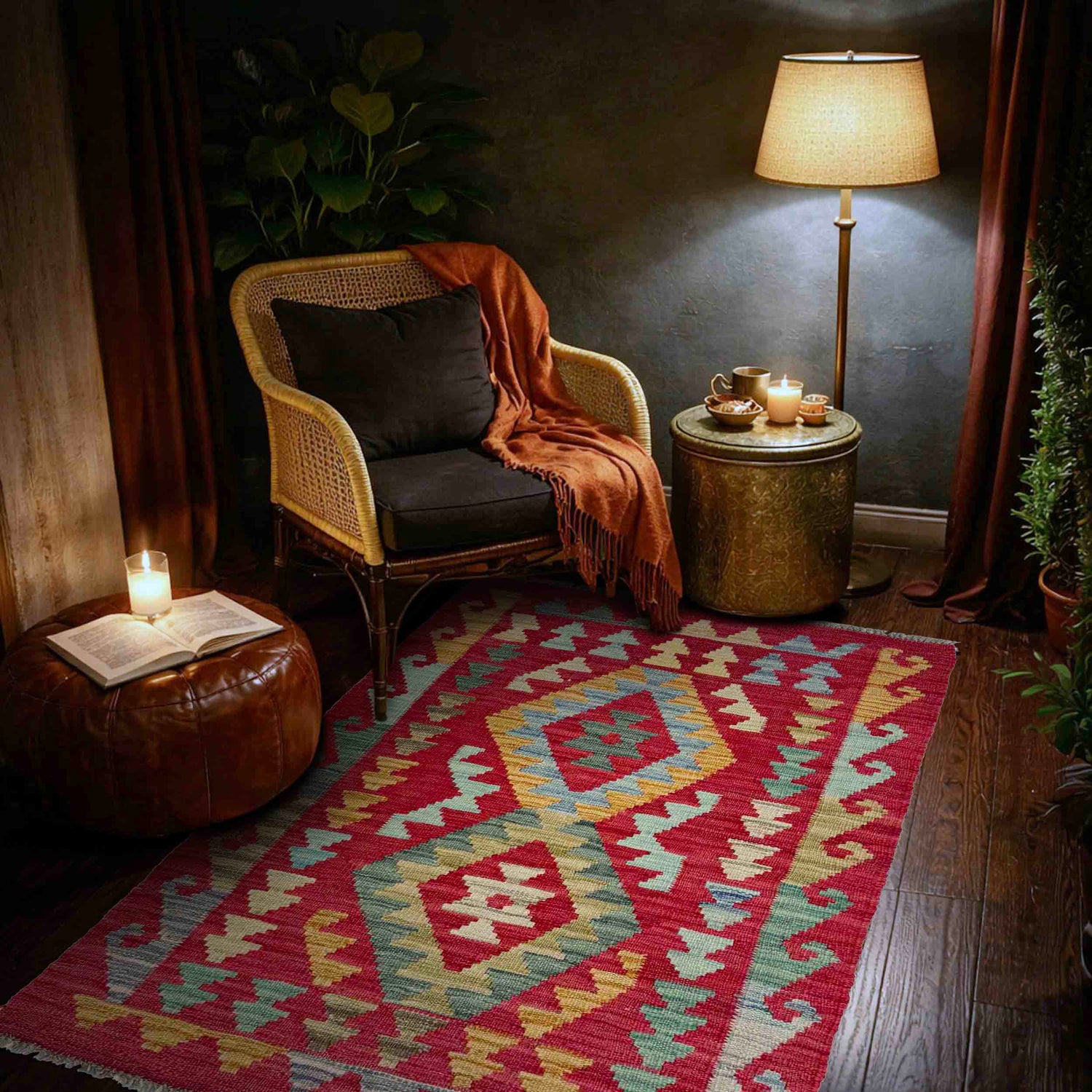 Handmade Multi Kilim Geometric 2x4 ft