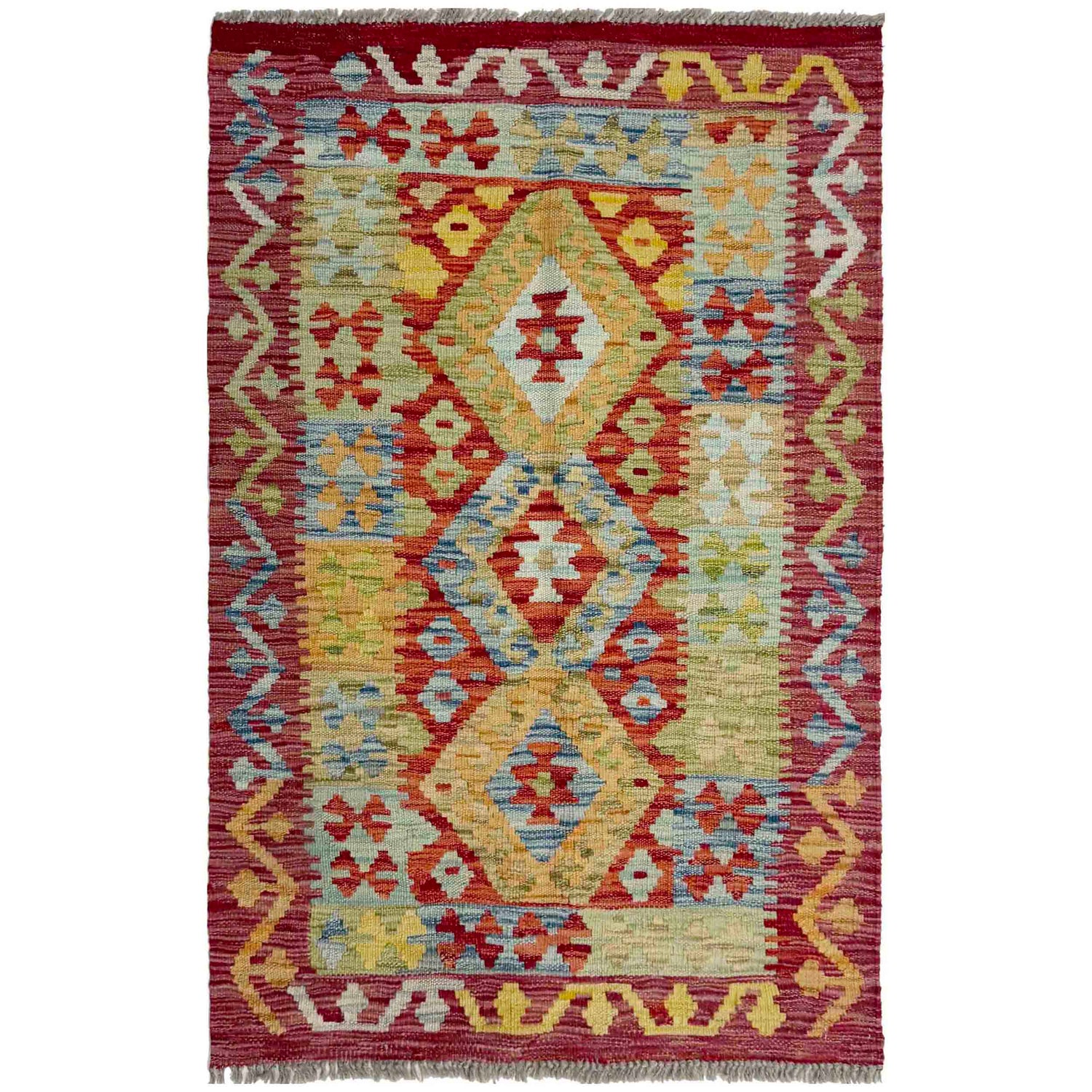 Handmade Multi Kilim Geometric 2x4 ft
