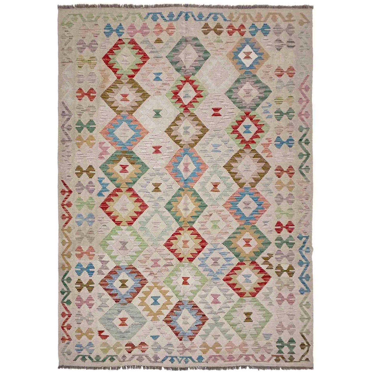 Handmade Multi Kilim Geometric 5x8 ft