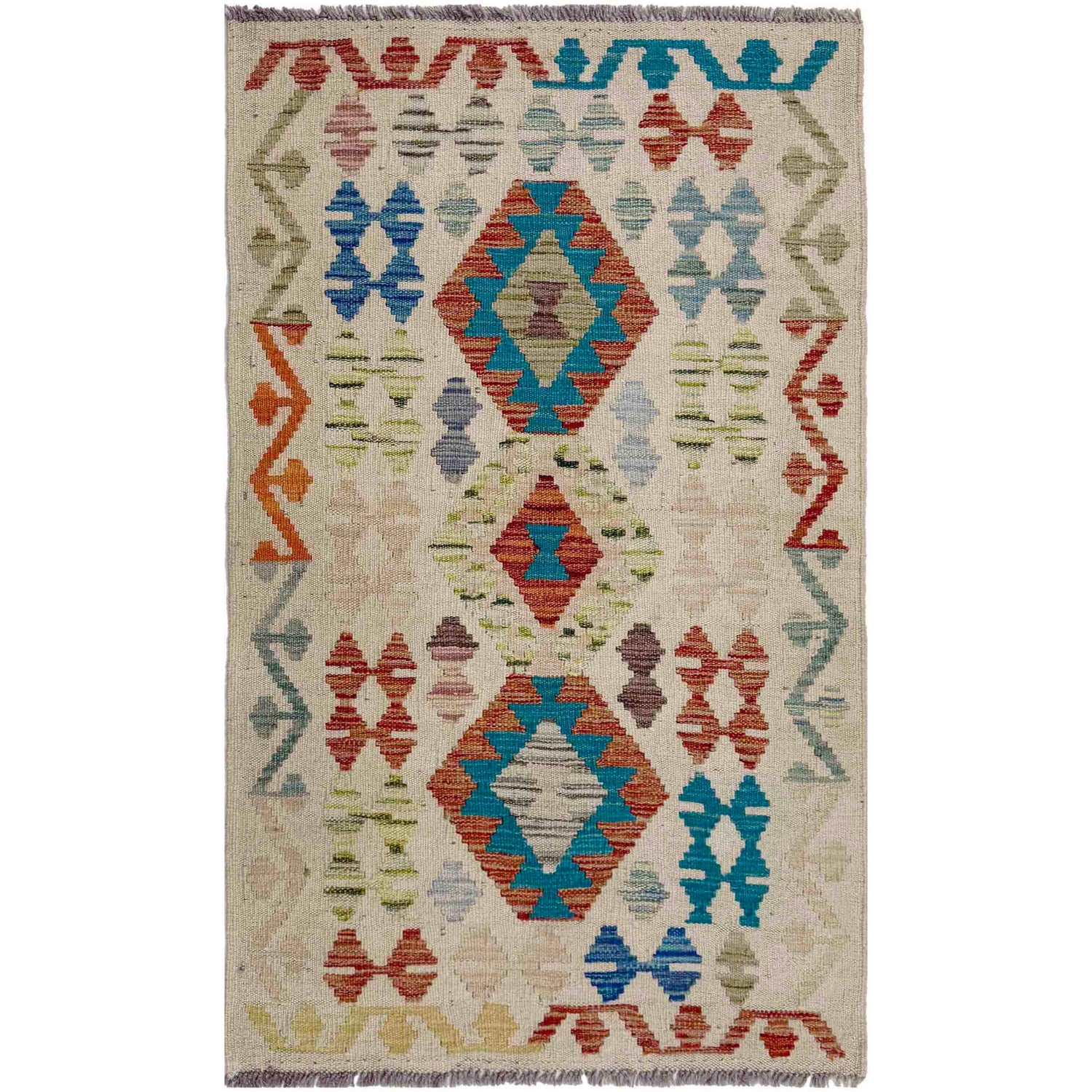 Handmade Multi Kilim Geometric 2x4 ft