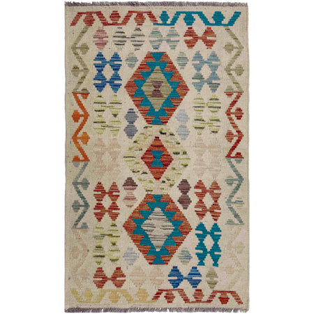Handmade Multi Kilim Geometric 2x4 ft