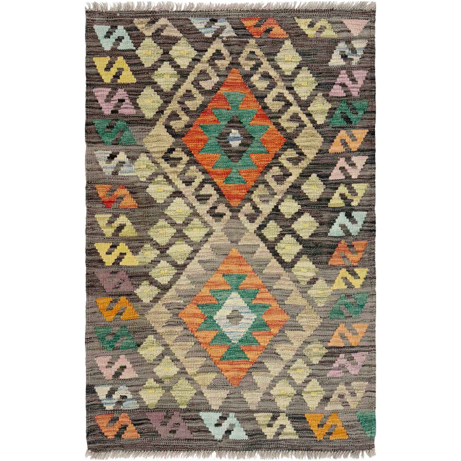 Handmade Multi Kilim Geometric 2x4 ft