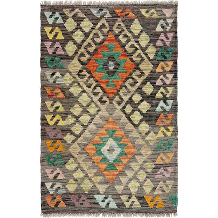 Handmade Multi Kilim Geometric 2x4 ft