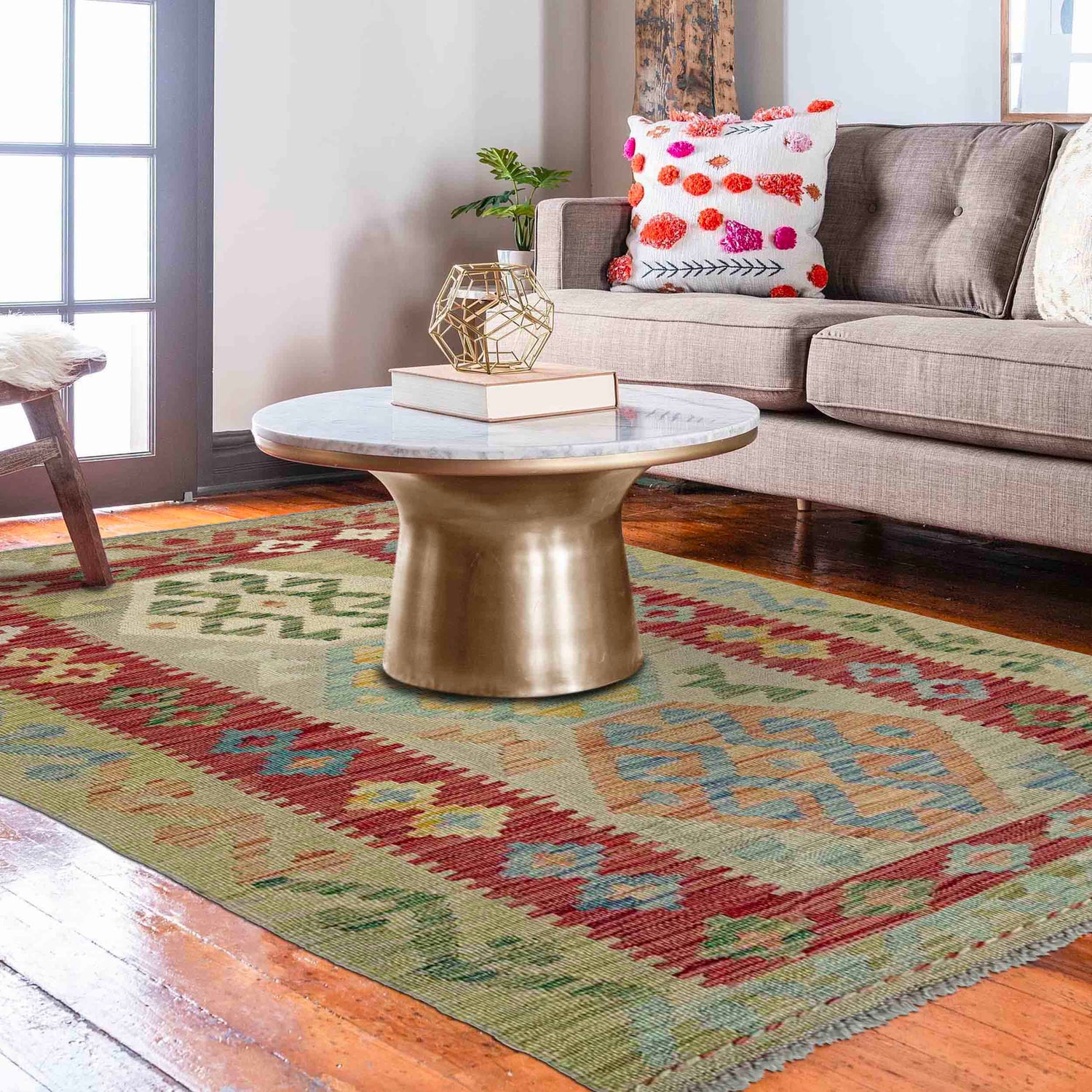 Handmade Multi Kilim Geometric 3x5 ft