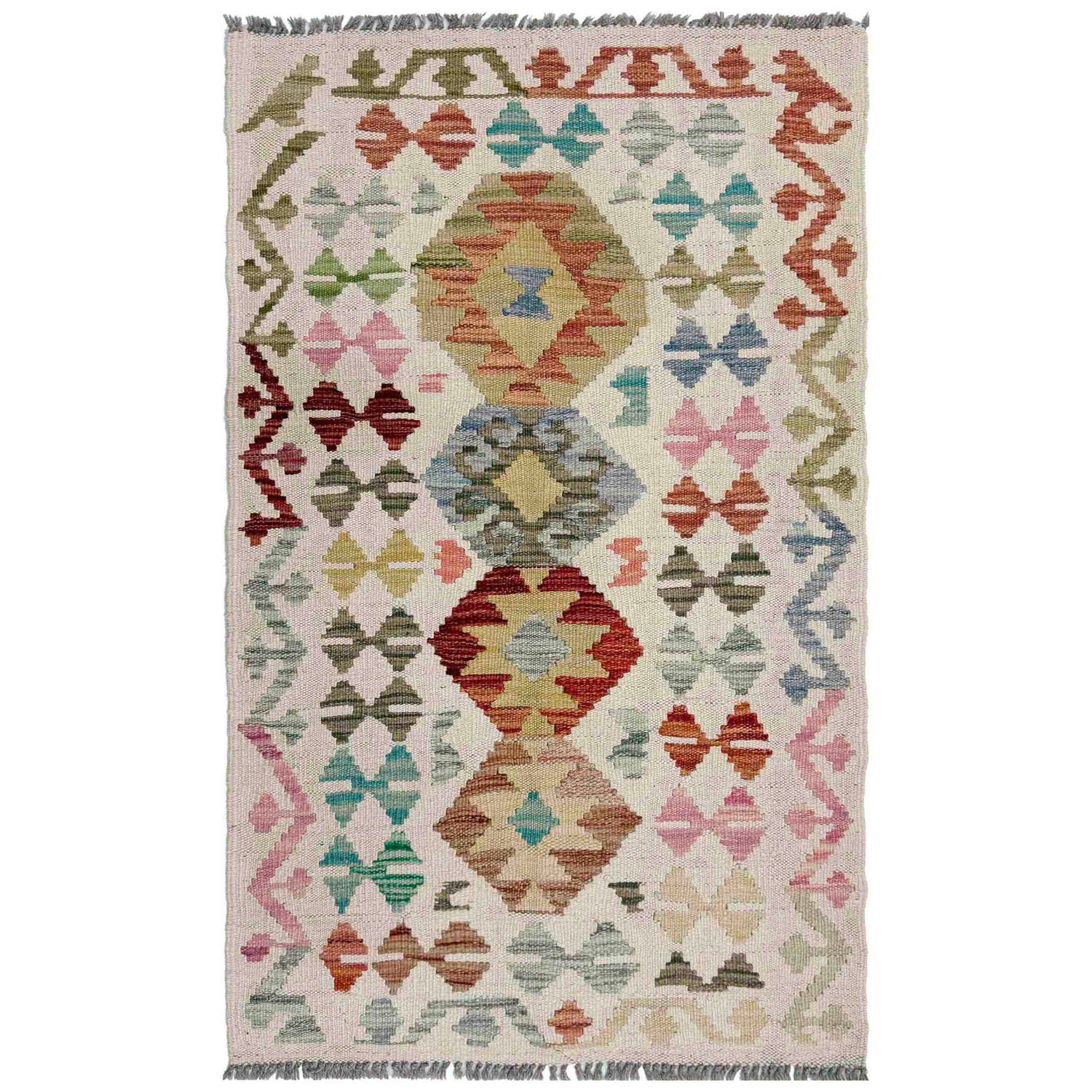 Handmade Multi Kilim Geometric 2x4 ft