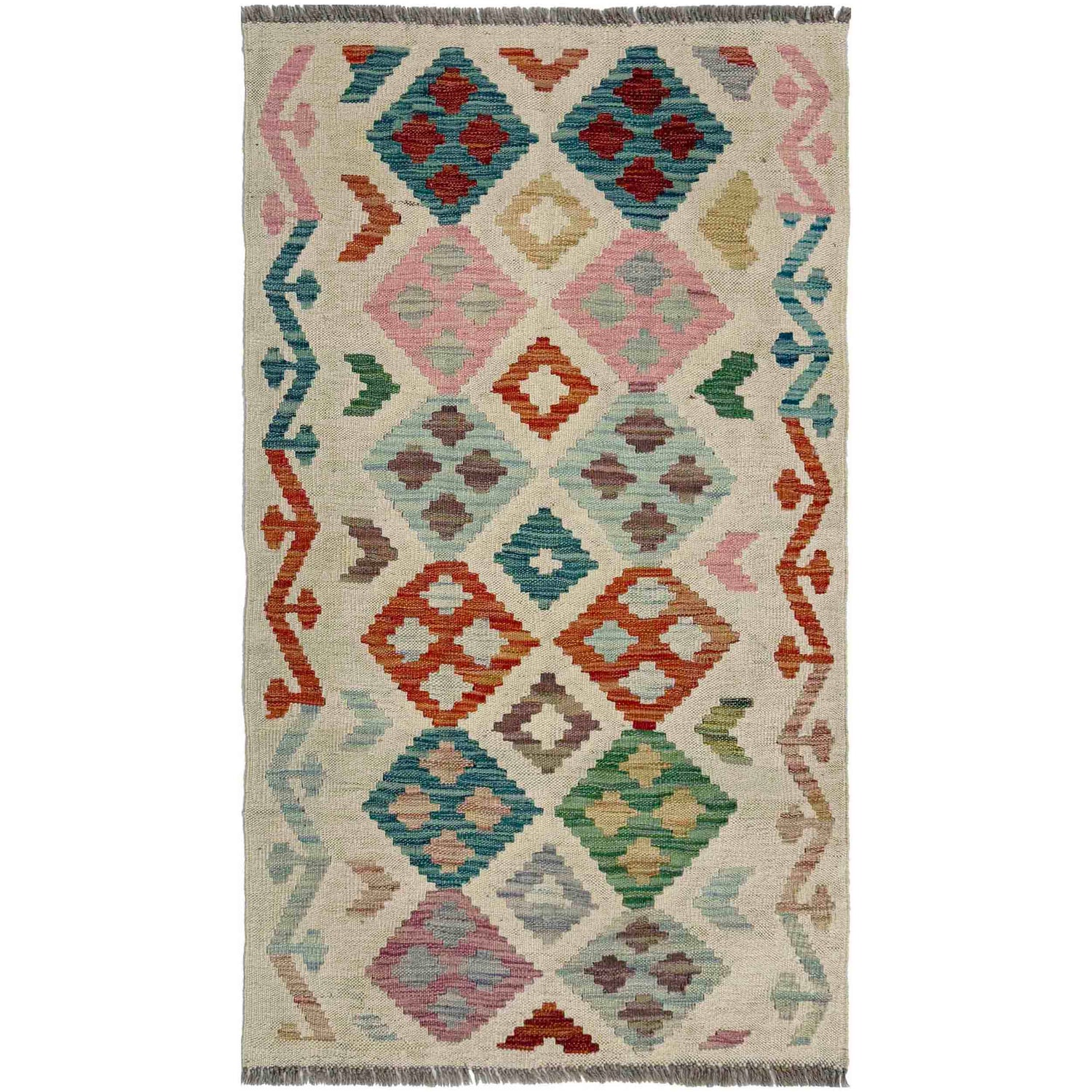 Handmade Multi Kilim Geometric 2x4 ft