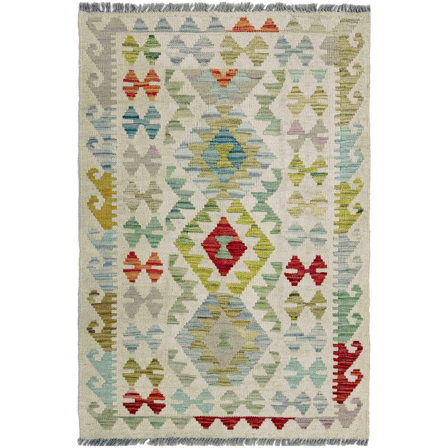 Handmade Multi Kilim Geometric 2x4 ft