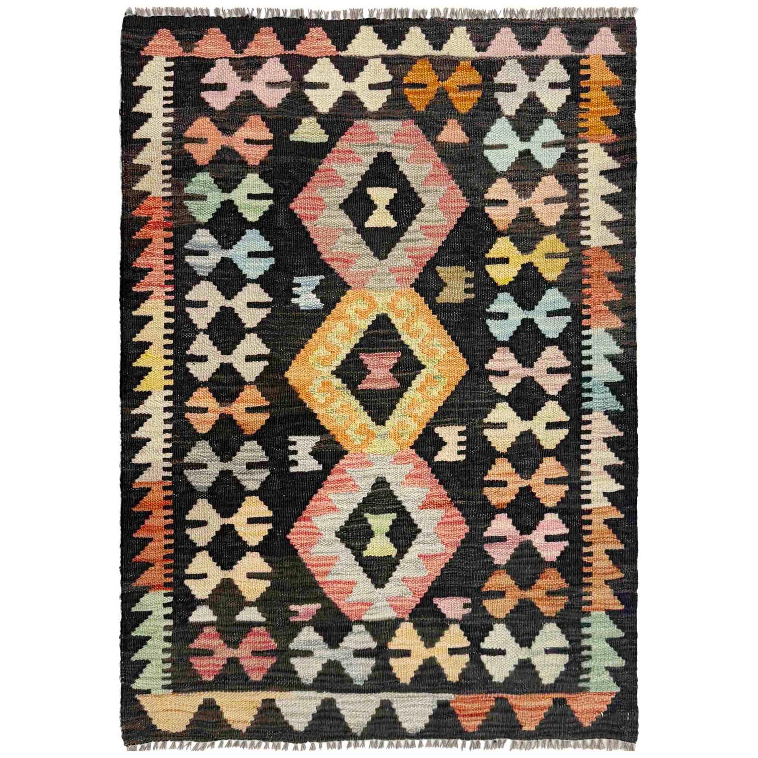 Handmade Multi Kilim Geometric 2x4 ft