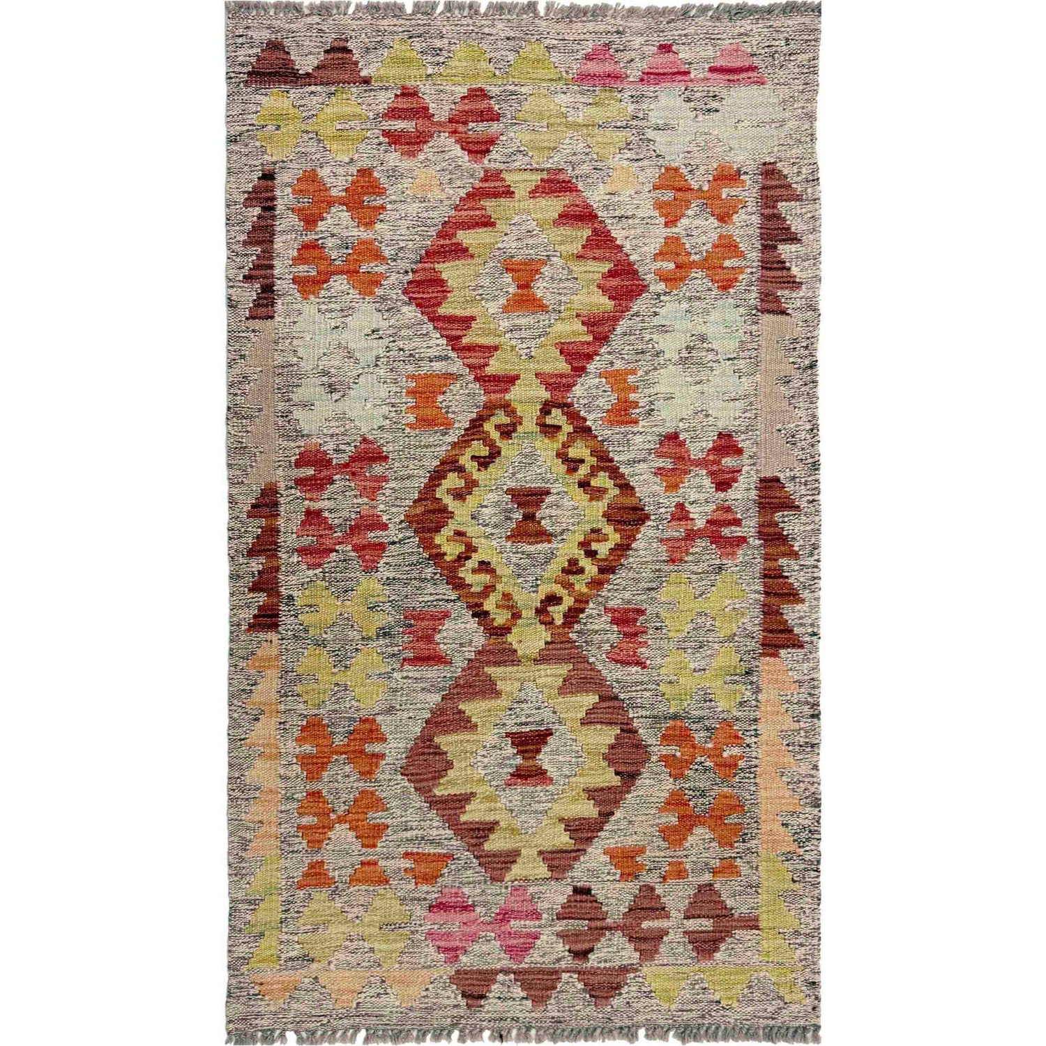 Handmade Multi Kilim Geometric 2x4 ft