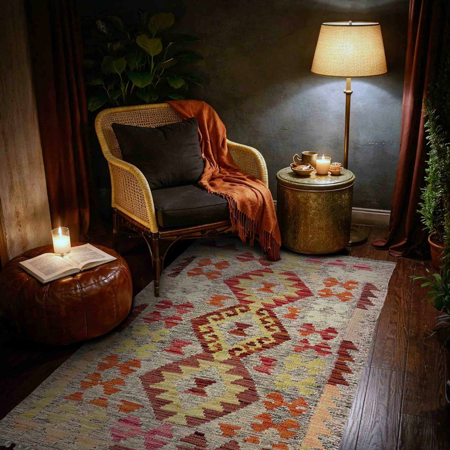 Handmade Multi Kilim Geometric 2x4 ft