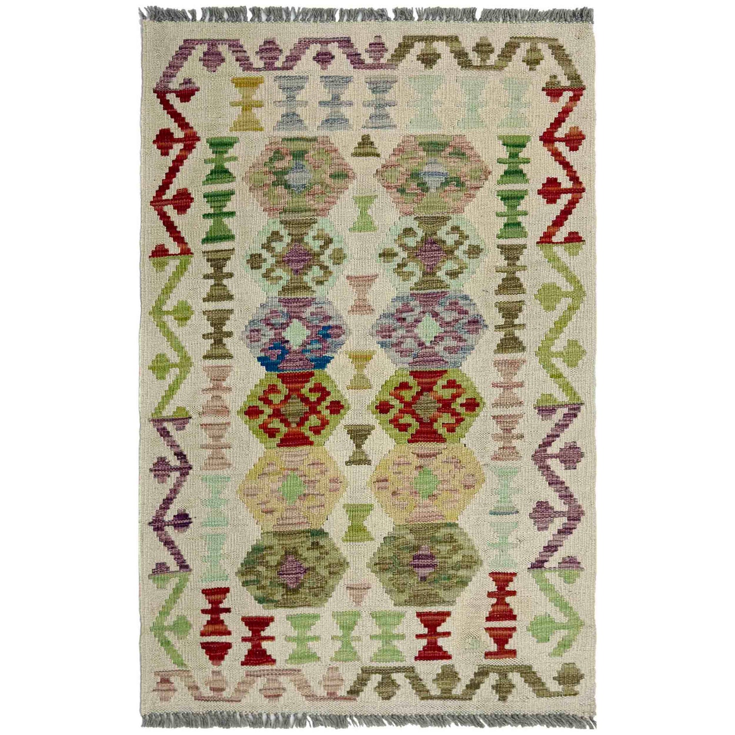 Handmade Multi Kilim Geometric 2x4 ft