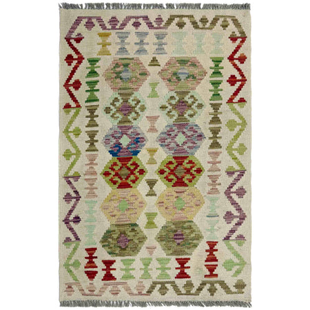 Handmade Multi Kilim Geometric 2x4 ft