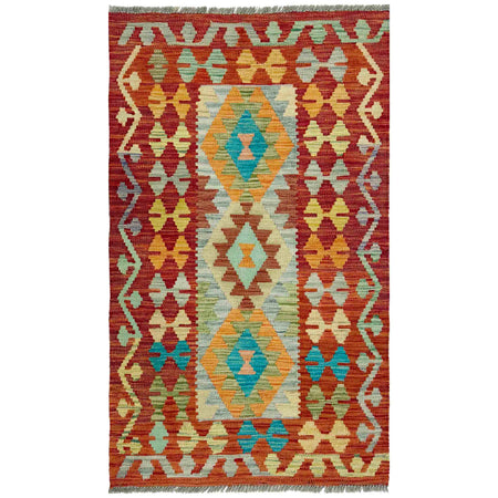 Handmade Multi Kilim Geometric 2x4 ft