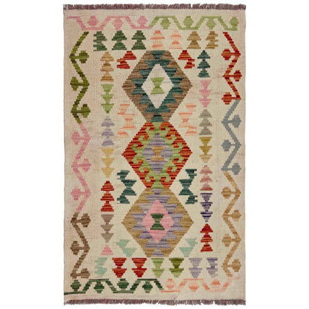 Handmade Multi Kilim Geometric 2x4 ft