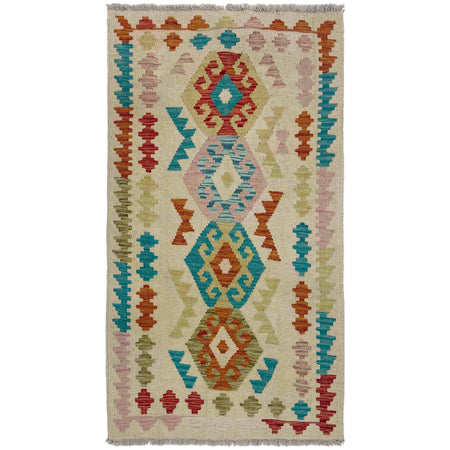Handmade Multi Kilim Geometric 2x4 ft