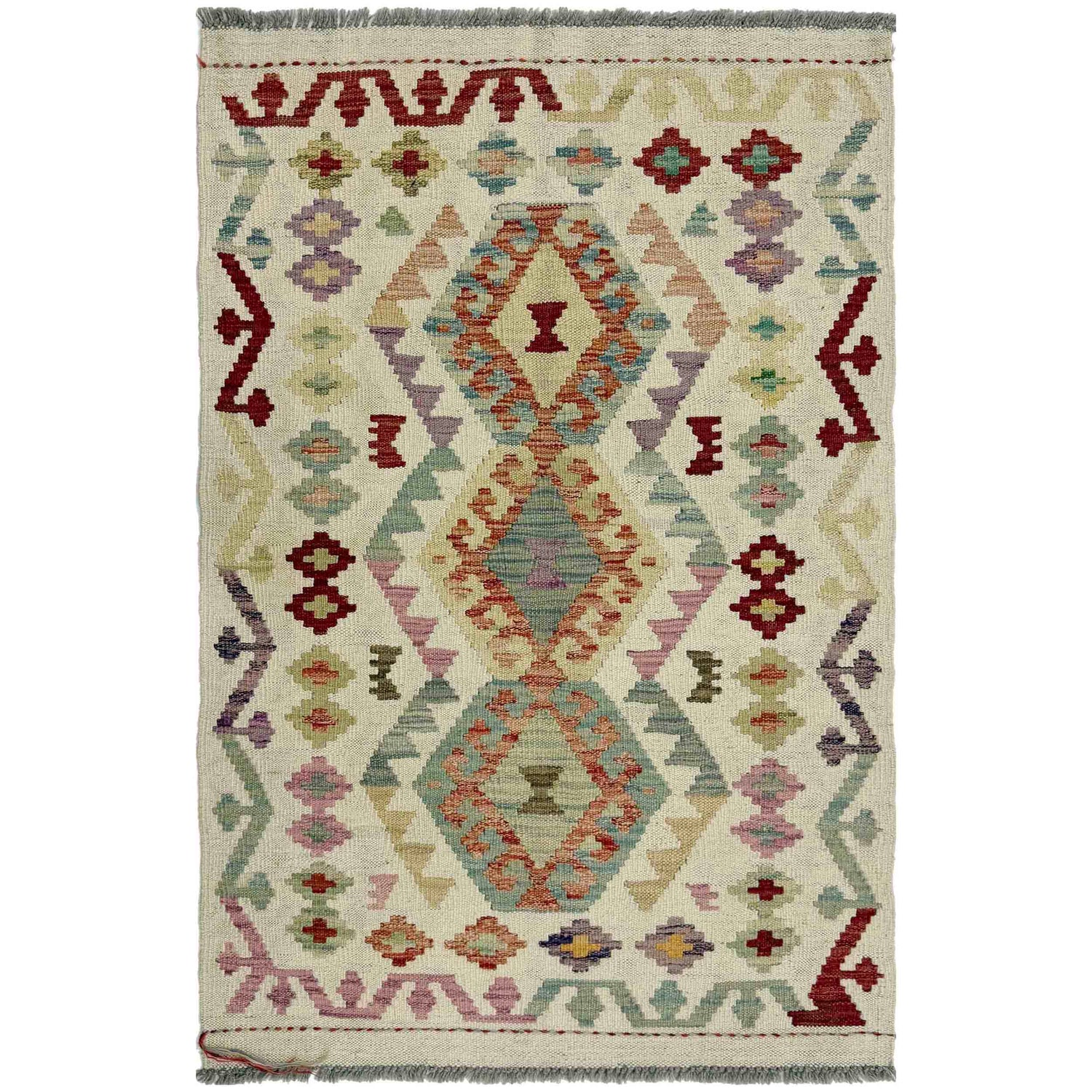 Handmade Multi Kilim Geometric 2x4 ft