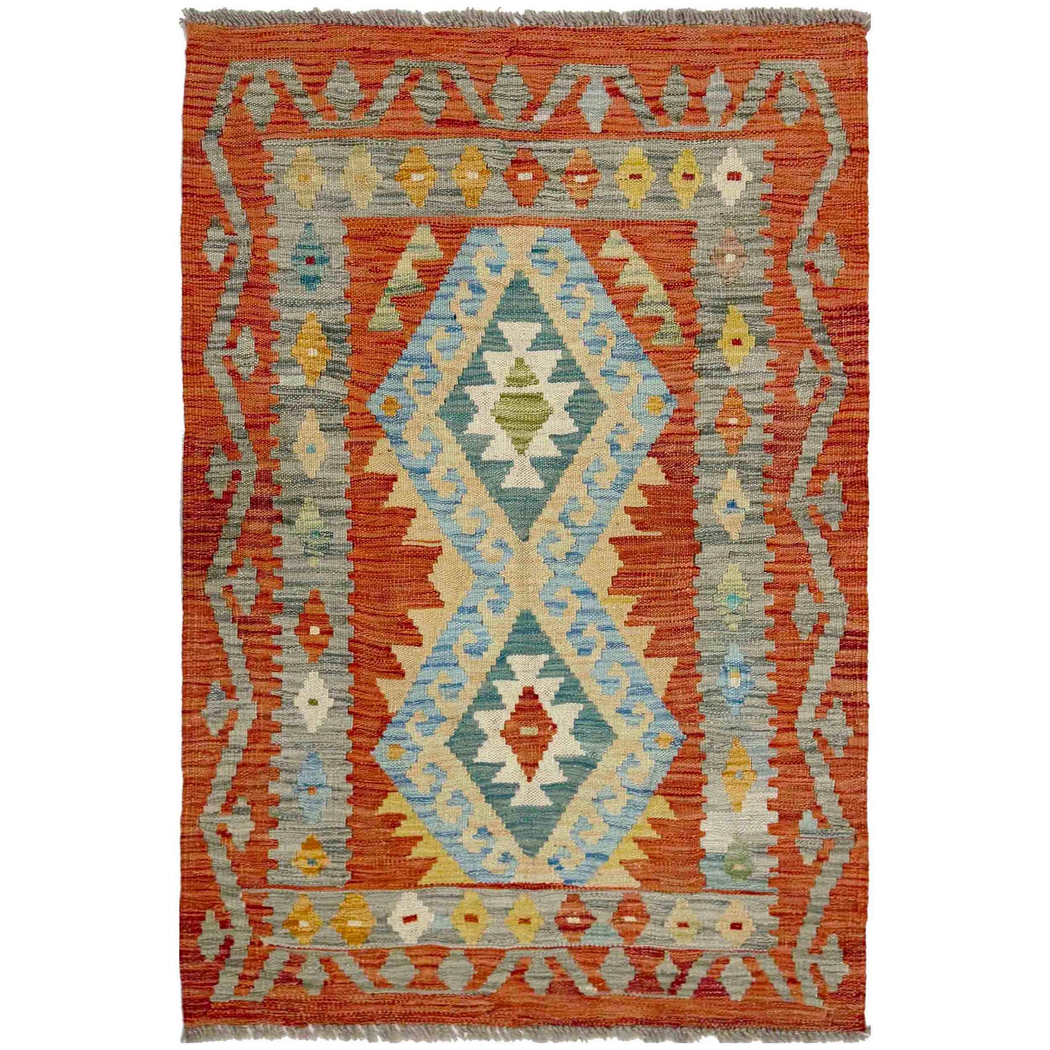 Handmade Multi Kilim Geometric 2x4 ft
