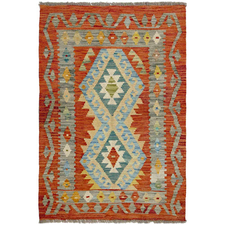 Handmade Multi Kilim Geometric 2x4 ft