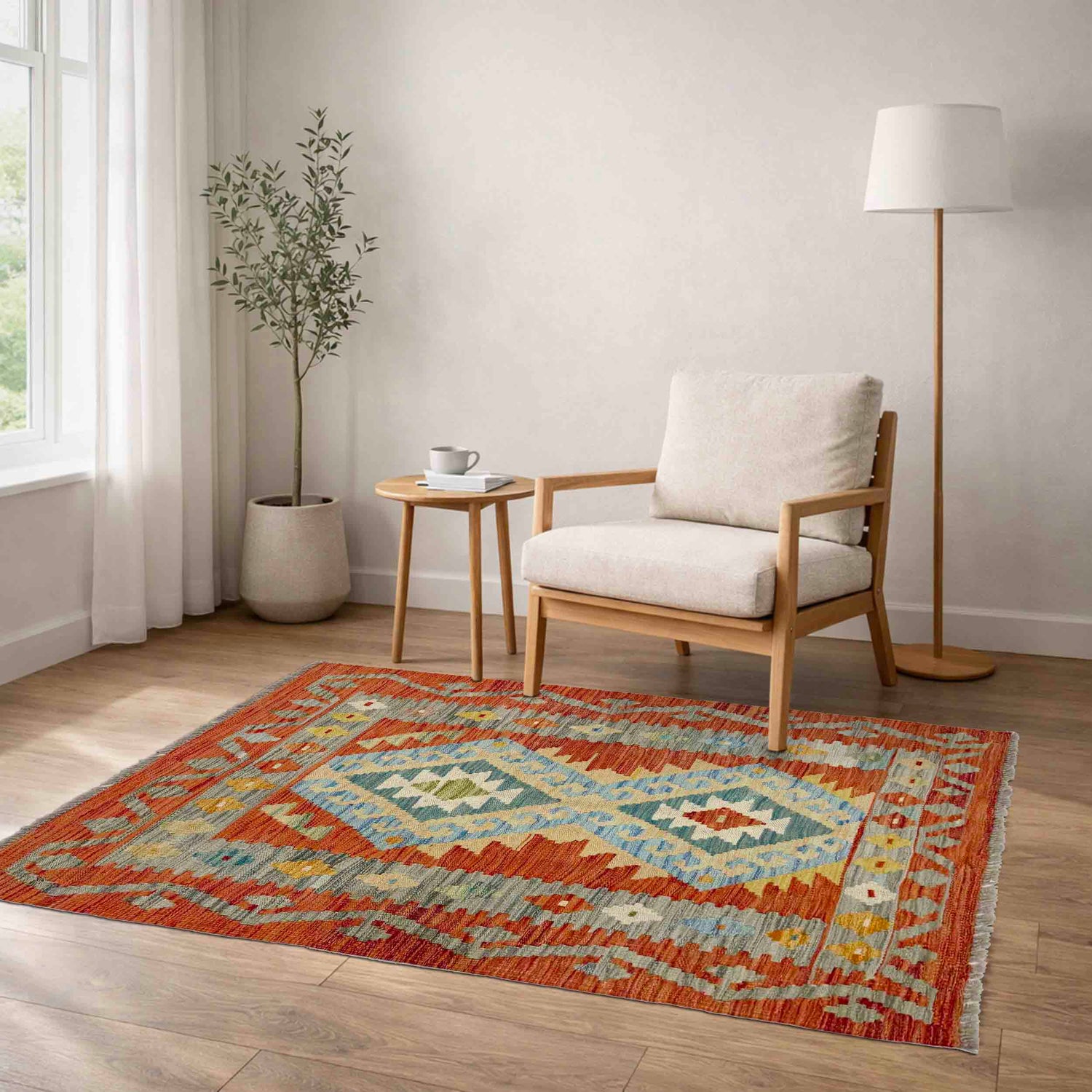 Handmade Multi Kilim Geometric 2x4 ft