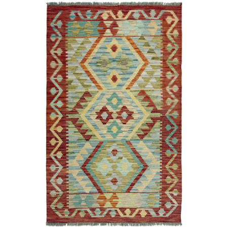 Handmade Multi Kilim Geometric 2x4 ft