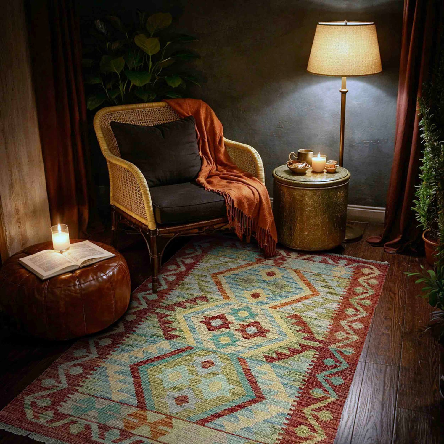 Handmade Multi Kilim Geometric 2x4 ft