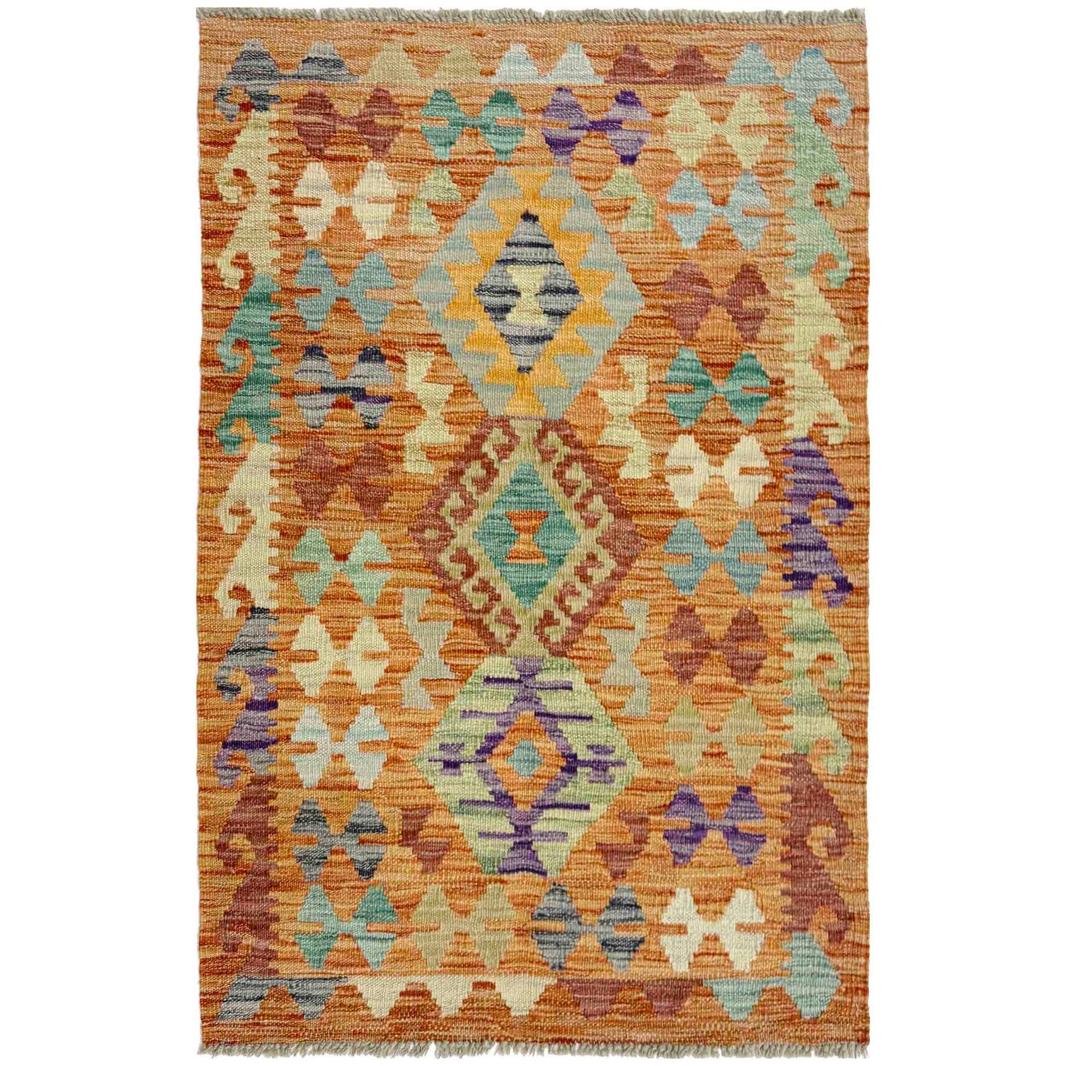 Handmade Multi Kilim Geometric 2x4 ft