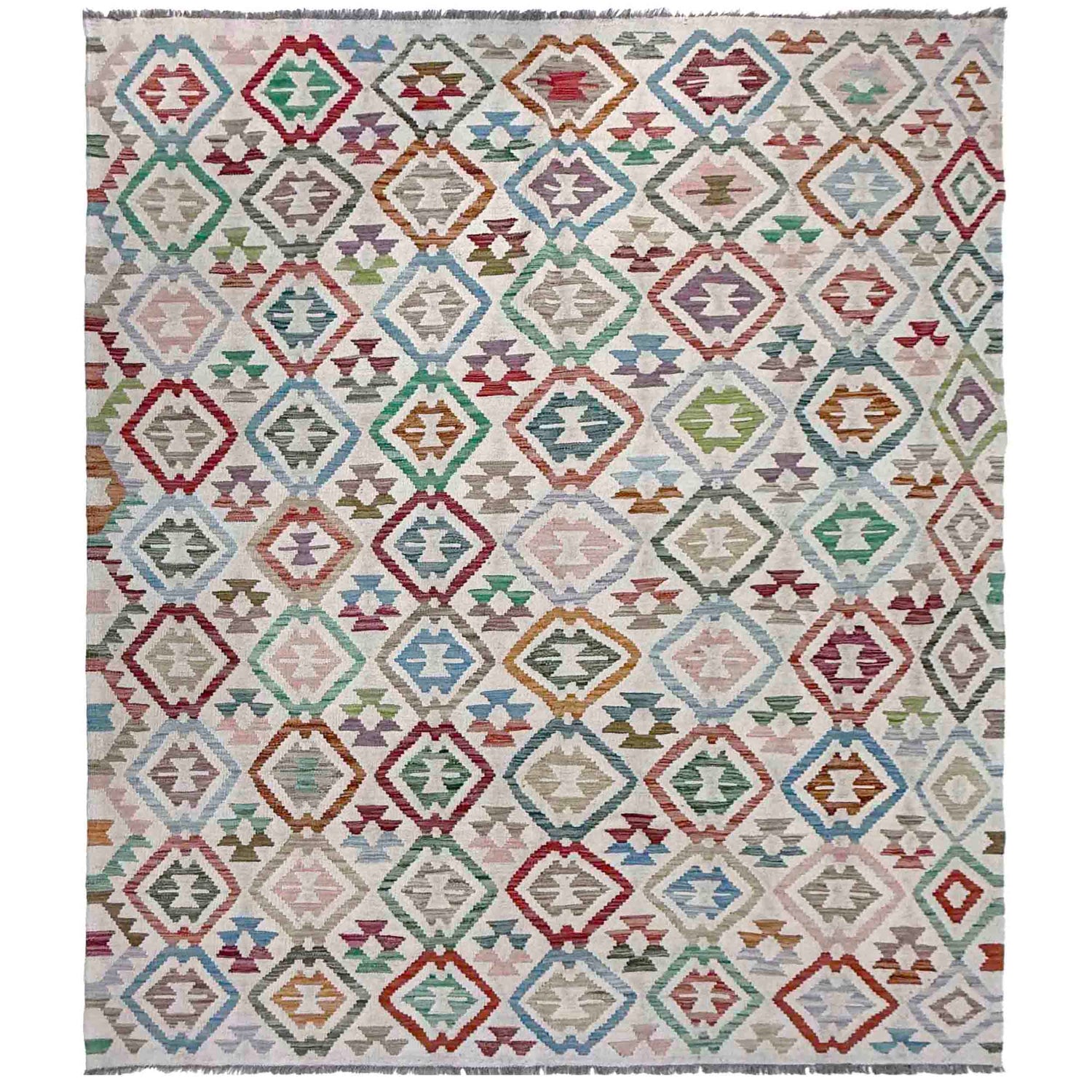 Handmade Multi Kilim Geometric 6x9 ft