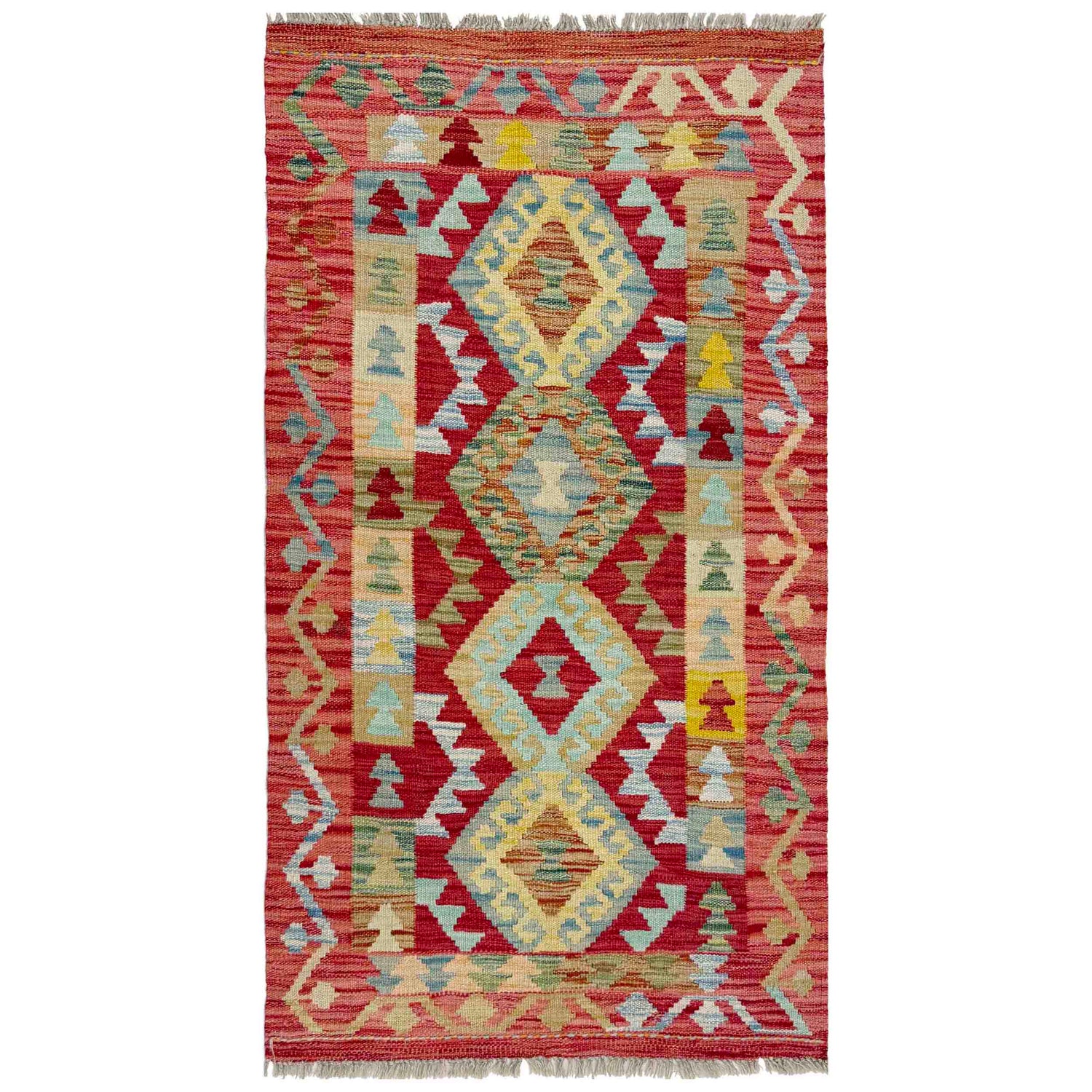 Handmade Multi Kilim Geometric 2x4 ft