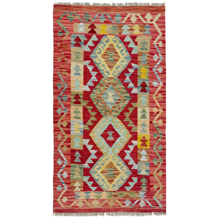 Handmade Multi Kilim Geometric 2x4 ft