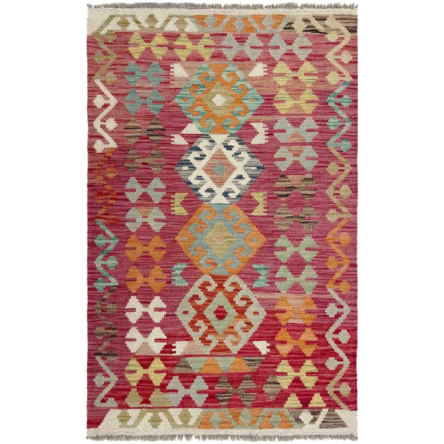 Handmade Multi Kilim Geometric 2x4 ft